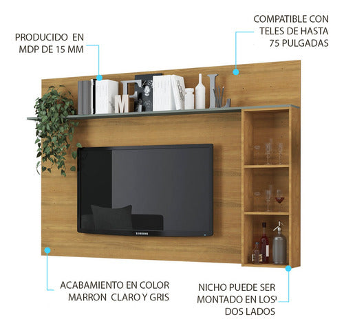 Expansión UY Aerial TV Panel for TVs Up to 75 Inches with Expansion Shelves 1