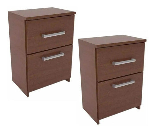 Muebles Orlandi Modern Nightstand Table 1 Drawer 1 Door Pack x2 Loft 2