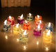 Set X 12 Velas Velitas Gel Color Porta Vela Vidrio 3