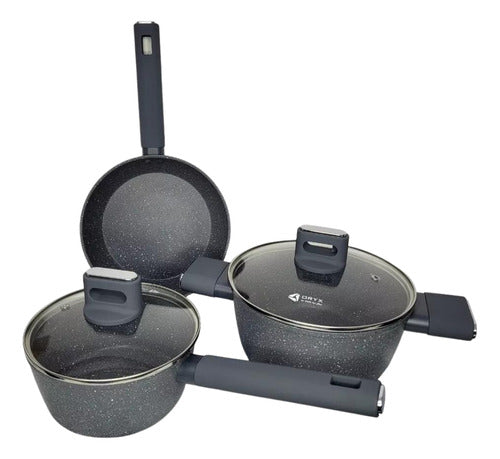 Oryx Batería Cocina Set 3 Piezas Sartén Olla Cacerola 0