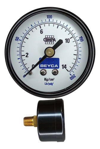 Beyca Manómetro 14 K 50mm R/ 1/8 Aire Gas Agua Aceite Mm1-35 0