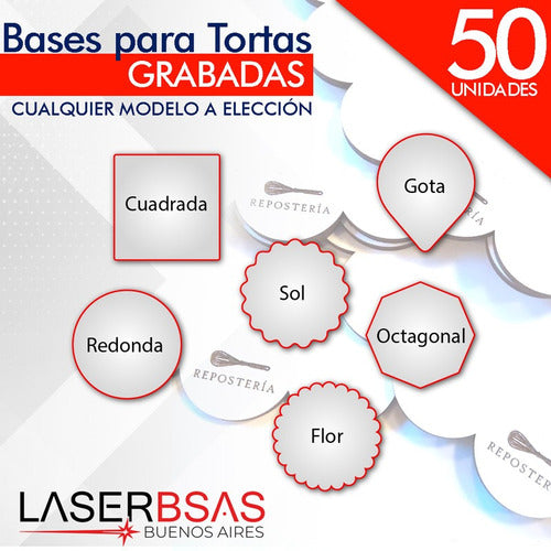 Base Para Tortas C/logo Fibro 28 Y 29 Cm X50  Bt2829-fpl-50 0