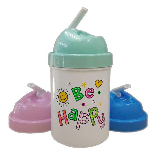 Tienda Cubik Cantimplora Frase Be Happy Art Color Feliz 0