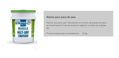 Multi Joint Masilla Placas De Yeso X 32kg 1