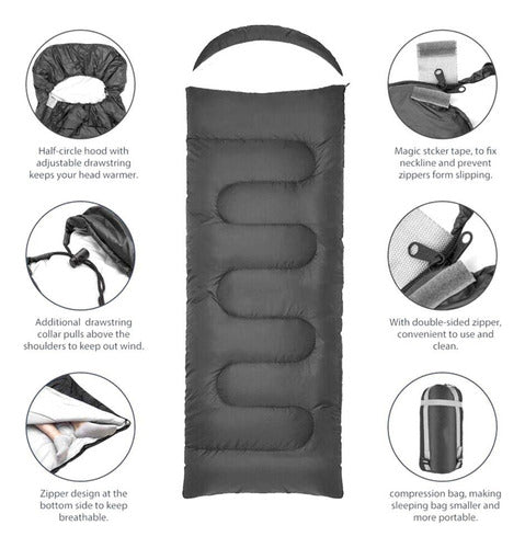 Koa Outdoor Thermal Sleeping Bag with Hood -15°C to -5°C 2.40kg 1