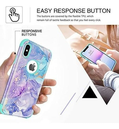 Bentoben Funda Resistente Para iPhone X/Xs 3