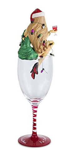 ~?h2z Vajilla Hiccup Wine Christmas Girl In Glass, 12 , Mult 1