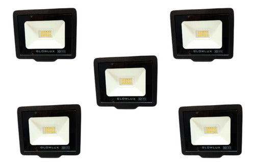 Pack of 5 Glowlux X5 Eco LED 10W Cold Light Projector Floodlight 0