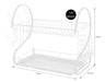 Utile Dish Rack 2-Tier S Shape with White Drip Tray for Table 1