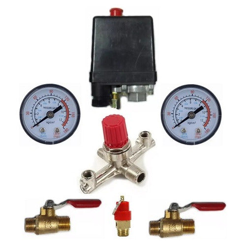 Dugaso Compressor Kit with Pressure Switch + Regulator + Manometer 0