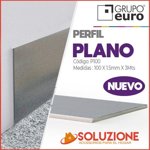 Grupo Euro Flat Profile 120mm Anodized Aluminum Furniture or Baseboard 1