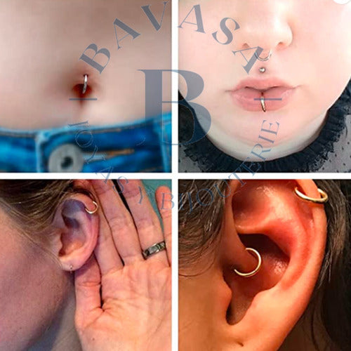 Bavasapiercing Piercing Argolla Clicker Bisagra Abre Fácil Acero Quirurgico 6