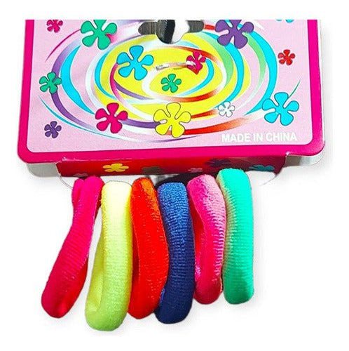 Pack of 6 Small Hair Ties Fluorescent Colors 0