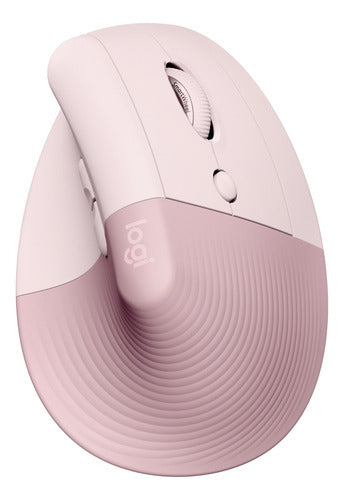 Logitech Lift Vertical Ergonomic Mouse - Rose - Wireless/Bluetooth 0