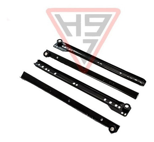 H9J-45 Set of 2 Metal Z Drawer Slides 25 cm Black + Screws 0