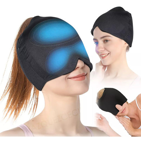 Renkai Pack 2 Gorro Gel Compresa Frio + Calor Migraña Dolor Cabeza 2