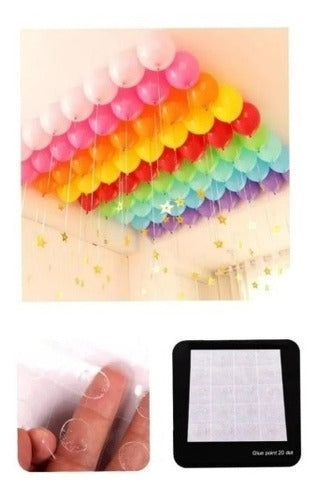 Yiwu 100 Glue Dots for Balloons - Double-Sided Silicone Adhesive 0