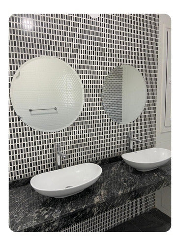 LeMirk Modern Round Beveled Mirror Decorative Bathroom 60cm 1