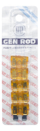 ELUMILED 10 Flat Blade Automotive Fuses 5A (Orange) 18.4x5.1 0