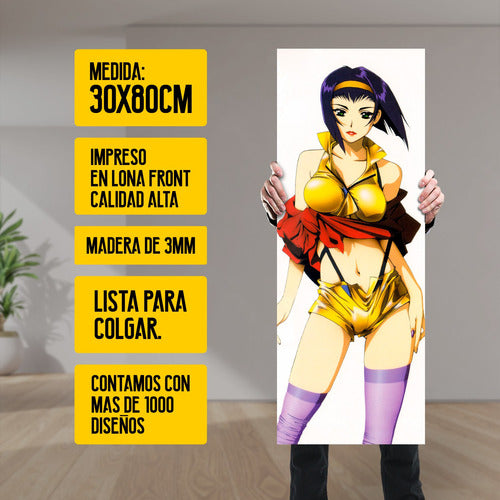 Large 30x80 Cm Cowboy Bebop Faye Valentine Artwork 1