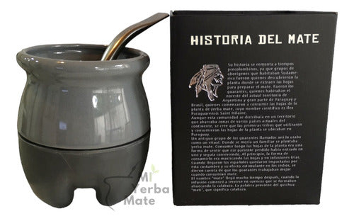 Ceramic And Pvc Quechua With Steel And Box - Mate Quechua Cerámica Y Pvc Con Bombilla Acero Y Caja