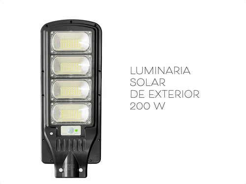 Belmotec Luminaria Solar 200W Ahorro Energia Exterior Soporte Sensor 1