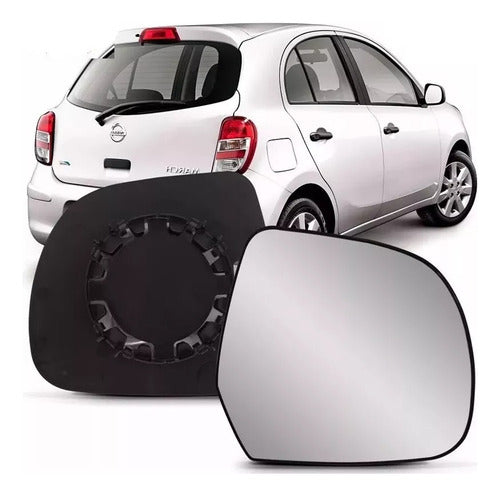 Fitam Right Passenger Mirror Glass for Nissan March 0