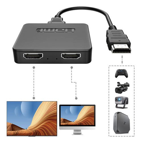 New Care Adaptador Splitter Hdmi 2 En 1 4k 0