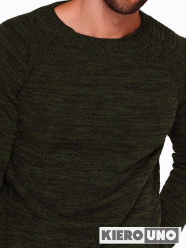 Men's Heathered Round Neck Wool Pullover Sweater Jacket 15