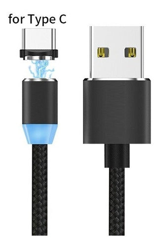 Magnetic Type C 360-Degree Rotating USB Cable with LED Light 2