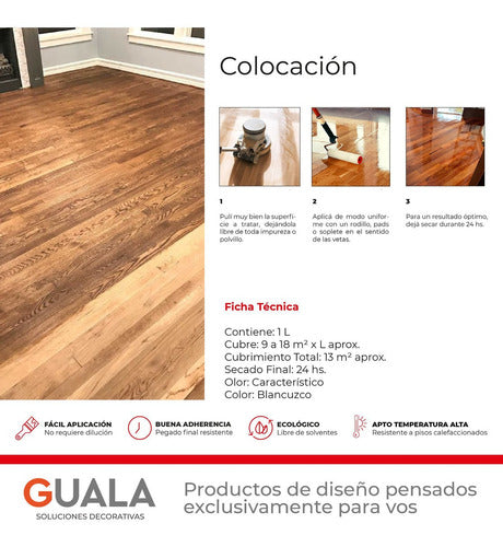 Guala Sellador Hidrolaca Kekol Madera Parquet Protector K403 1L 3