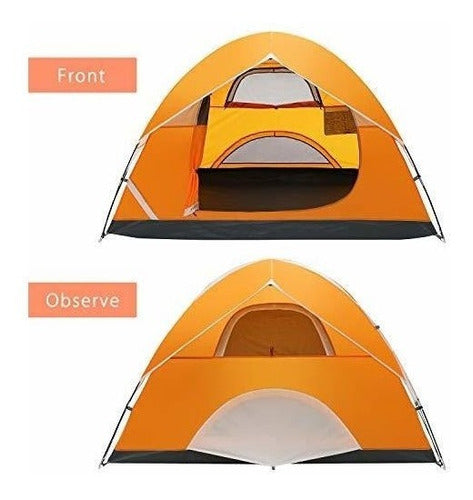 Carpa 6 Personas Doble Capa Impermeable - Naranja 1