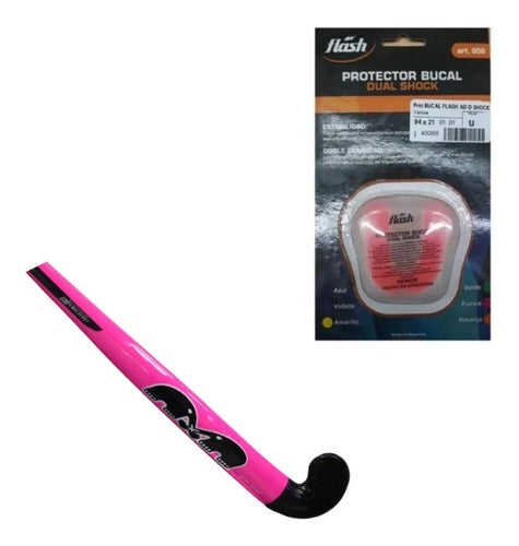 TK Midi Hockey Stick Wood FU + Junior Flash Mouthguard 0