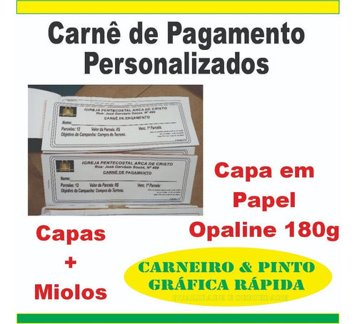 24 Carnês De Pagamento Personalizados - Carnês C/ 12fls Cada 1