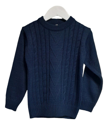 Solid Wool Sweater, Round Neck. Sizes 4-16 4