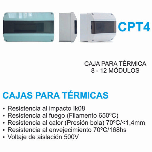 Tablero Eléctrico Para Térmica 8 A 12 Modulos Starbox 5