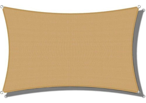 Media Sombra Toldo Vela Rectangular Beige 98% 3m X 4m 0