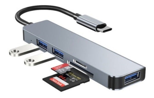 HUB Hub Cable 5 in 1 Type C to USB*3/Micro SD/SD PJT-LCN2014 0