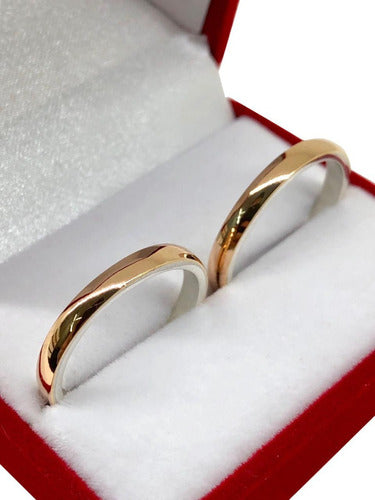 Athena Silver and Red Gold Engagement Rings 1