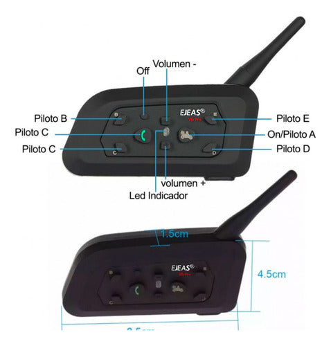 Intercomunicador Bluetooth Casco Moto V6 1200 Mts Todomicro 2