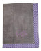 Bacati Love Girls Hello Plush Embroidered Blanket, Lilac/Grey 0