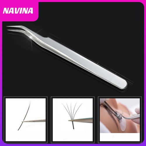 Navina Curved and Straight Tweezers for Eyelash Extensions 2