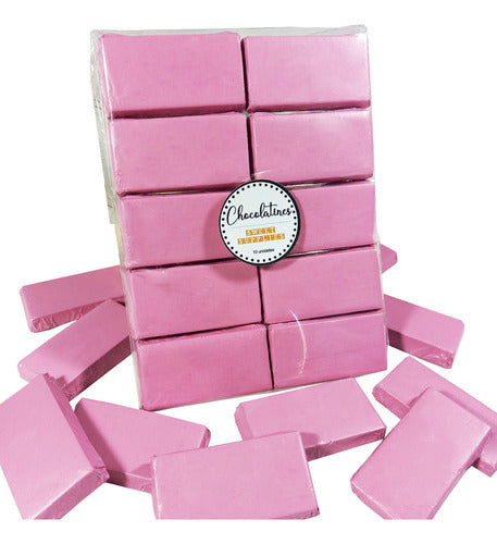 10 Chocolatines Lingote Rosa Celeste Souvenir Candy Bar 6