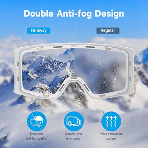 Findway Gafas De Esquí, Otg  Gafas De Nieve, 3