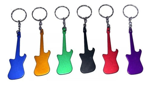 LLAVERO Aluminum Guitar Keychain Rock Souvenir x 10 0