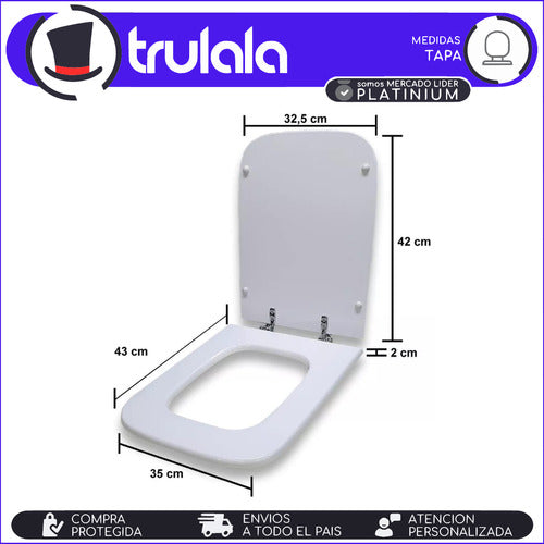 Combo Tapa Asiento Inodoro Y Bidet Dioniso Pringles Laqueada 4