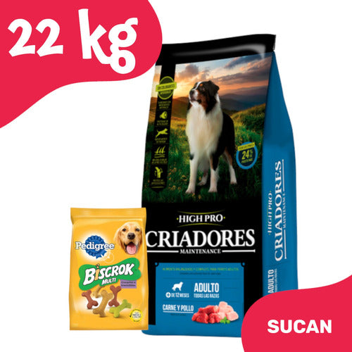 Comida Perro Criadores High Pro Adulto 22+3 Kg + Promo! 0