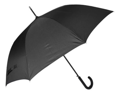 Bagcherry Automatic Reinforced Long Windproof Black Umbrella XL 0