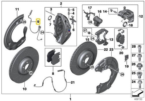 Sensor De Freno Delantero Para Bmw Serie 5 G31 520d B47d 1