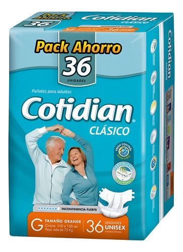 Pañales Cotidian Clásico Talle G De 36 Unidades 1